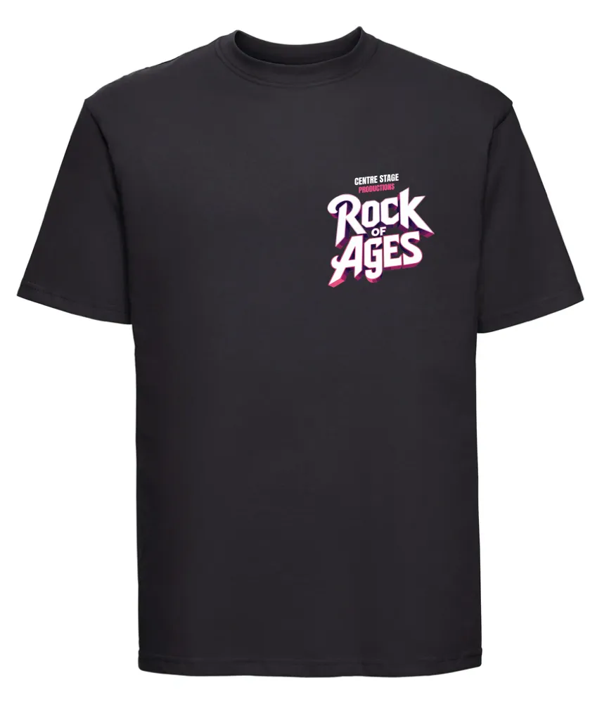 ROCK OF AGES T-SHIRT OPTION 1 (SET LIST ON BACK)