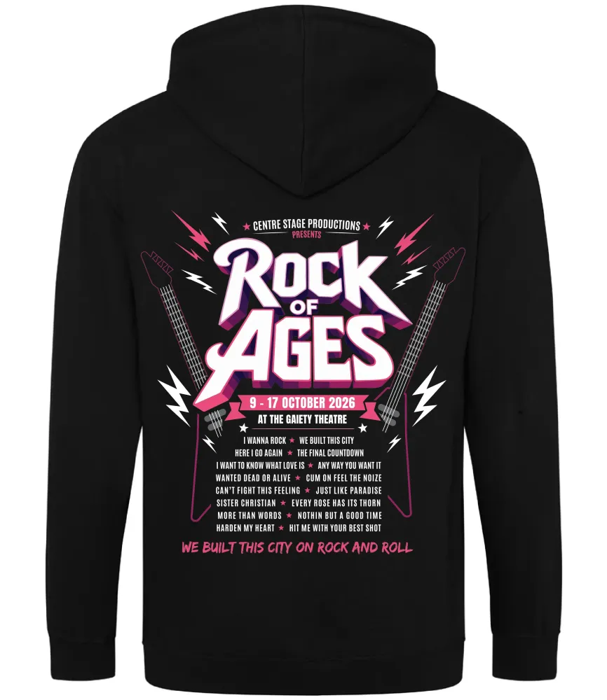 ROCK OF AGES ZOODIE OPTION 1 (SET LIST ON BACK)